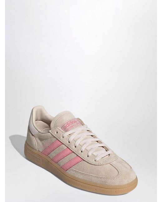 Adidas Originals Pink Handball Spezial Leather And Suede Trainers With 3-Stripes