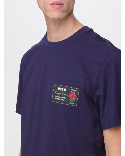 MSGM Blue T-Shirt for men