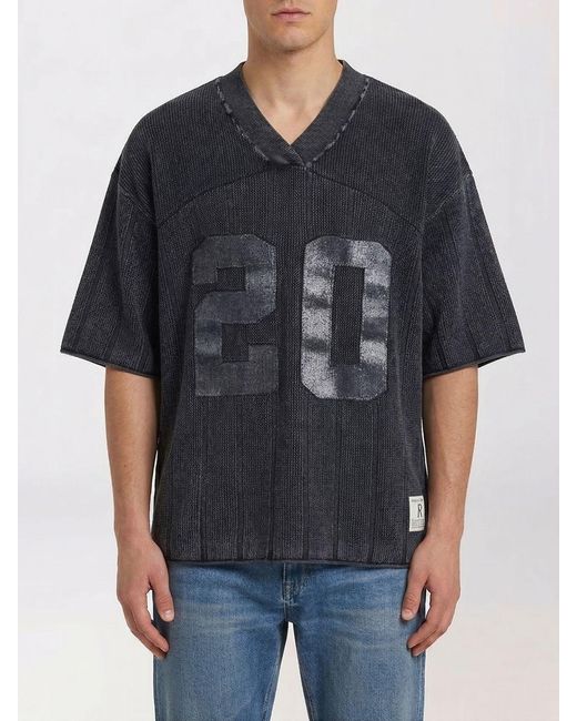 Represent Black Cotton Varsity T-Shirt for men