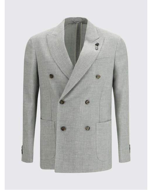 Lardini Gray Double-Breasted Jacket for men