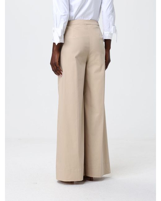 Hanita Natural Cotton Blend Flared Trousers