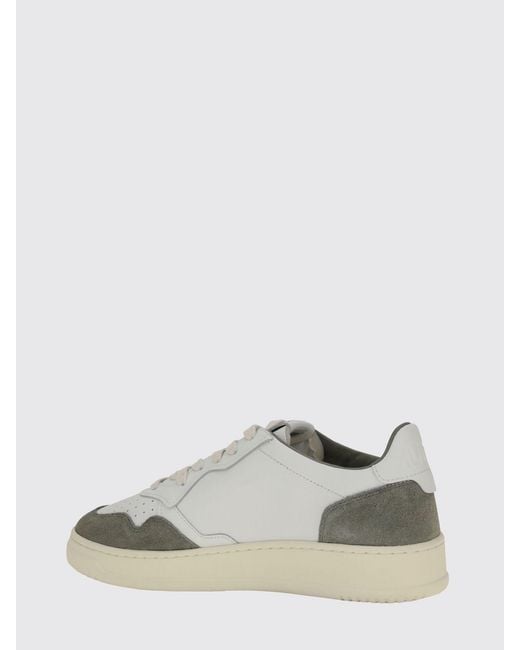 Autry White Medalist Low Two-Tone Calfskin And Suede Trainers for men