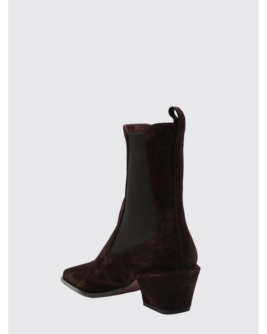 Paris Texas Black Bettina Suede Western Chelsea Boots With Mid Flared Heel