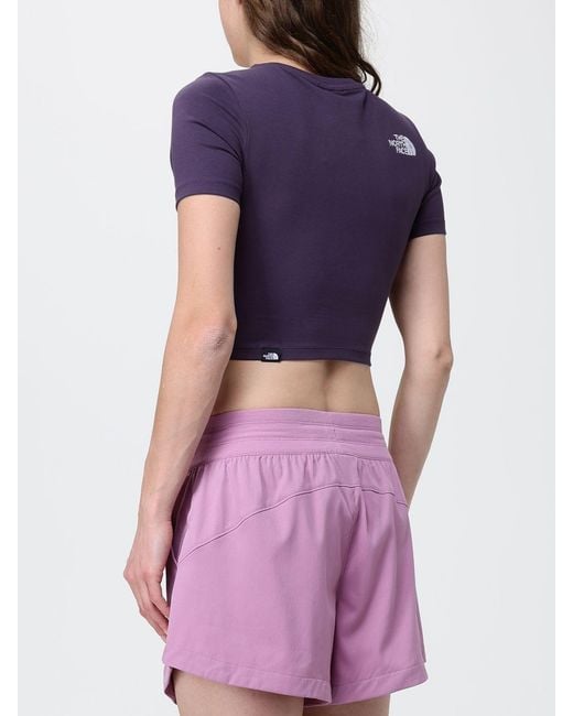 The North Face Purple Cropped Fit Stretch Cotton T-Shirt