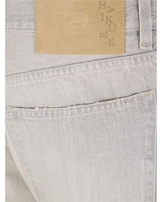 Haikure Gray Cotton Denim Straight Jeans for men