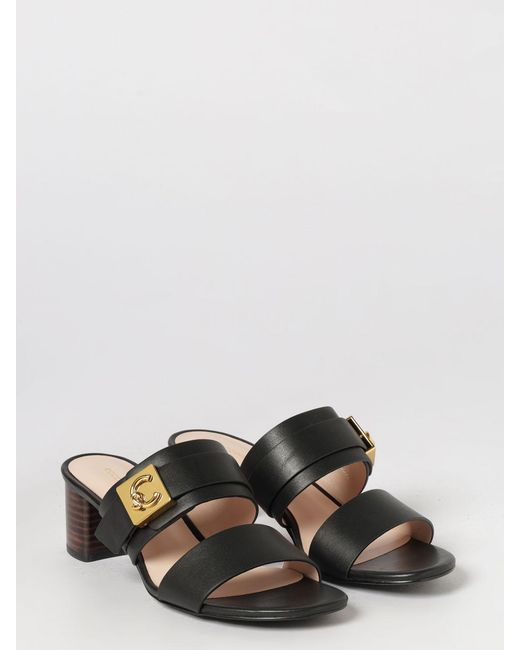 Coccinelle White C-Me Lock Leather Mules