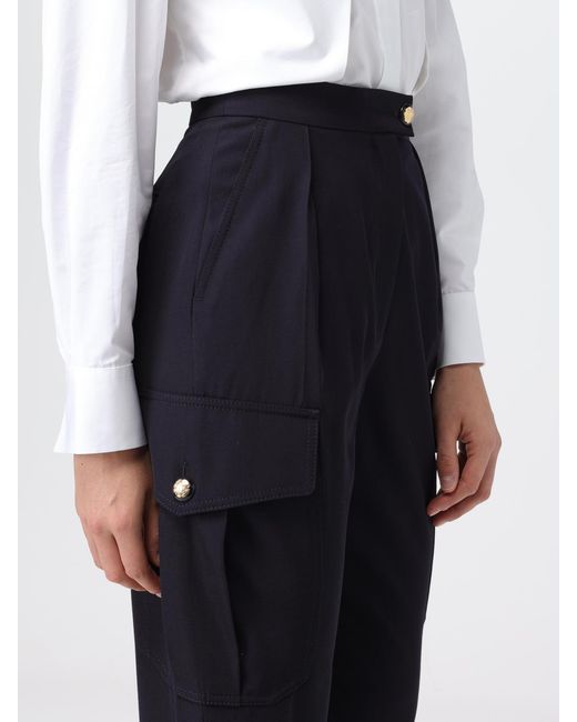 McQueen Blue Pants In Wool And Cotton