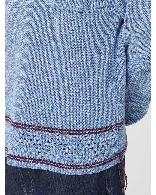Marni Blue Cotton Crew Neck Pullover for men