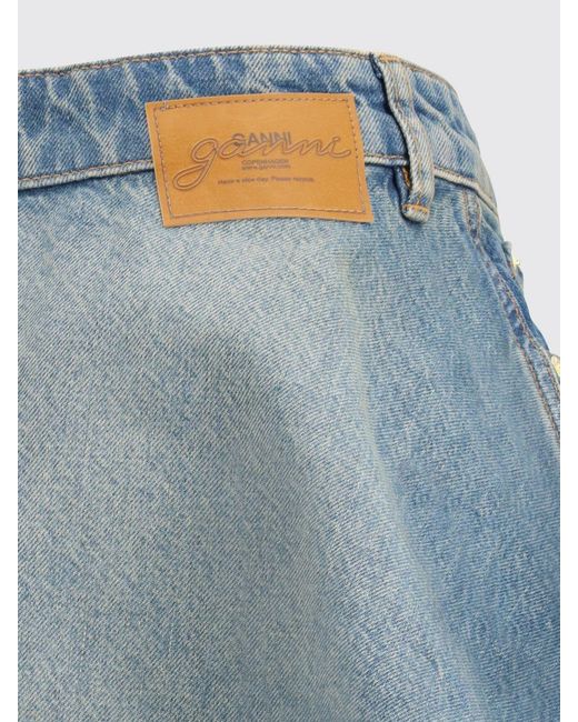 Ganni Blue Denim Mini Skirt
