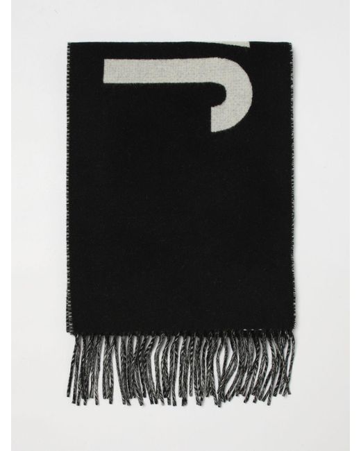 Jacquemus Black Wool Scarf With Jacquard Logo for men