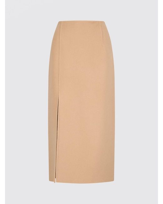 Sportmax Natural Virgin Wool Pencil Skirt