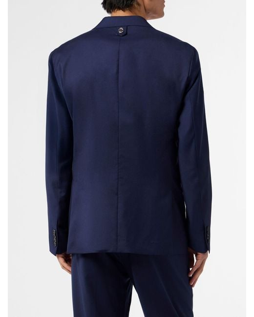 Billionaire Blue Virgin Wool Single-Breasted Blazer for men