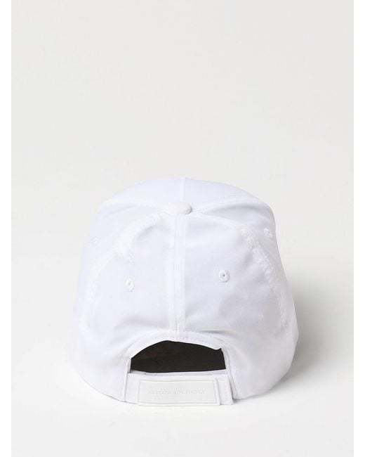 ARMANI EXCHANGE White Monogram-Plaque Cap for men