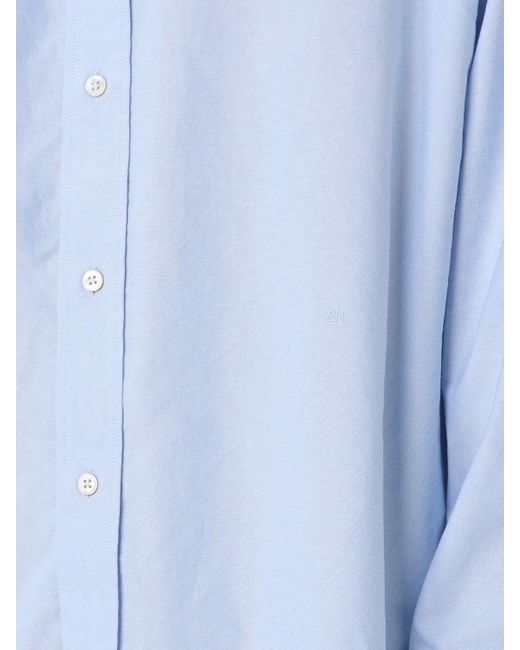 Camicia classica in cotone di Studio Nicholson in Blue da Uomo