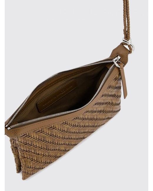 Benedetta Bruzziches Brown Pondy Woven Leather Mini Bag With Strap