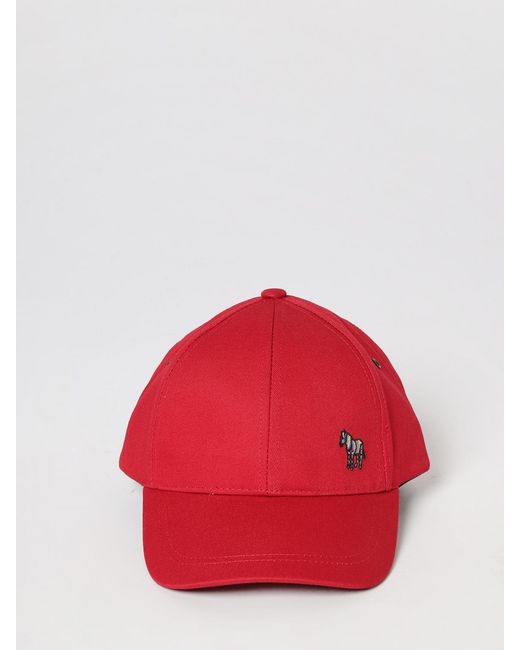 Paul Smith Red Cotton Baseball Cap With Logo for men