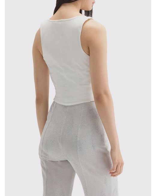 MACCAPANI White Daisy Floral Cotton Corset Top