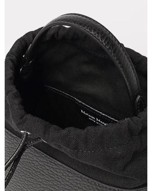 Maison Margiela Black 5Ac Bucket Grained Leather And Canvas Bag