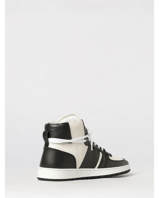 Collegium White Destroyer Bicolor Leather High-Top Sneakers With Perforated Toe for men