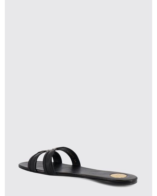 Saint Laurent White Mabrouka Vegetable-Tanned Leather Slippers