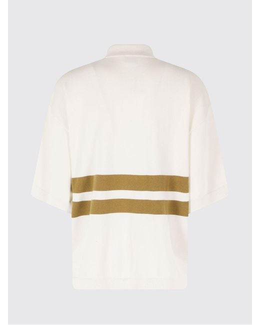 The Attico Natural Striped Monogram Cotton-Blend Polo Shirt