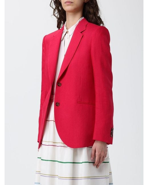 Blazer De Lino De Botonadura Sencilla Paul Smith de color Red