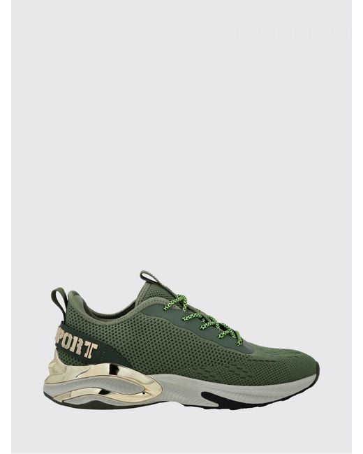 Philipp Plein Green Crochet Knit Sneakers for men