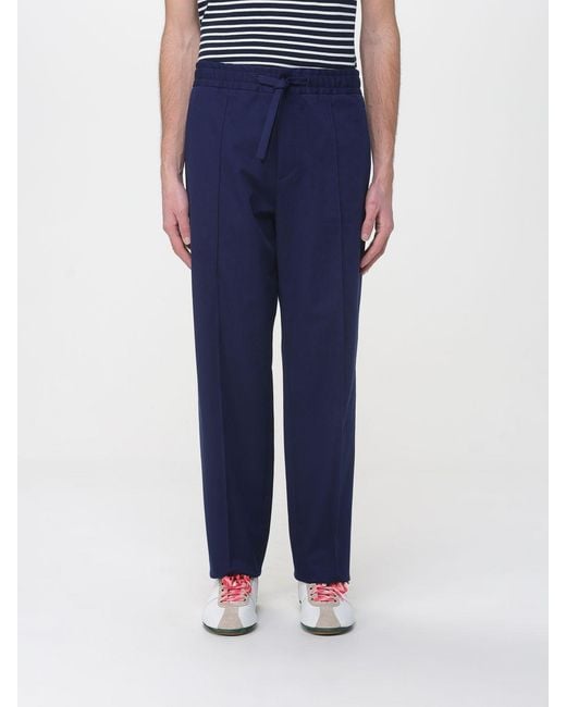 Valentino Blue Gabardine Drawstring Trousers for men