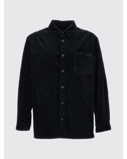 A.P.C. Blue Short Corduroy Shirt Jacket With Patch Pockets for men