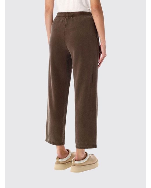 American Vintage Brown Straight-Leg Cotton Jogging Trousers With Elastic Waist