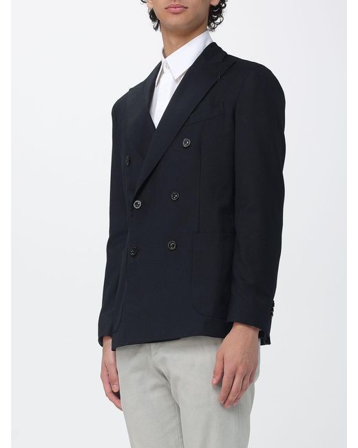 Boglioli Blue Double Breasted Virgin Wool Blazer for men