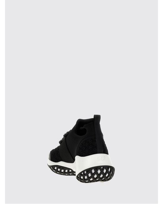 Roger Vivier Black Viv' Run Crochet Knit And Neoprene Sneakers With Jewel Buckle