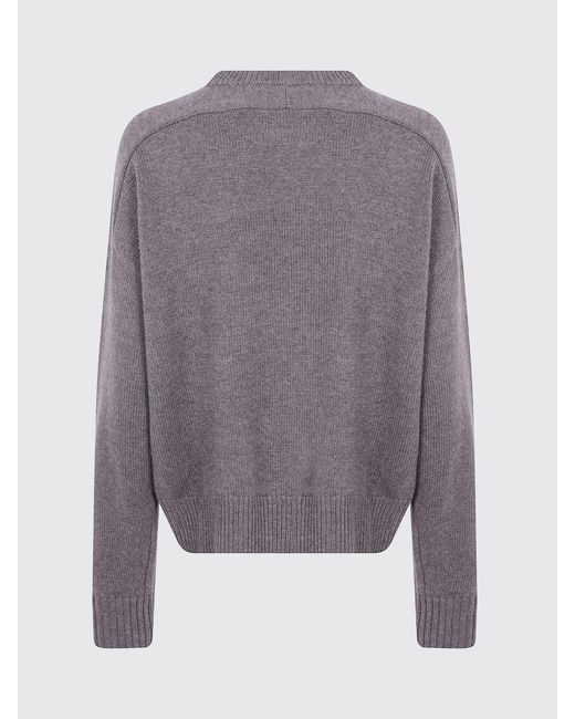 Loulou de Saison Gray Wool And Cashmere Turtleneck Jumper With Ribbed Trims
