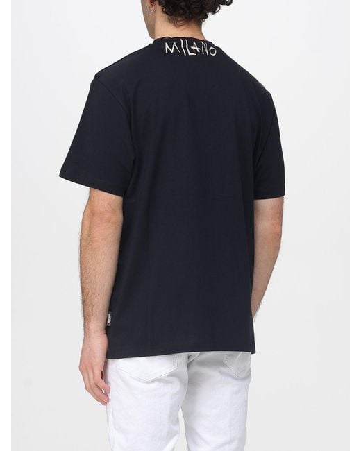 Just Cavalli Black Cotton T-Shirt With Logo for men