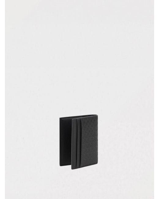Ferragamo White Gancini Embossed Leather Card Holder for men