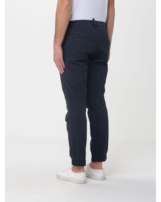 Mason's Blue Stretch Cotton Cargo Trousers for men