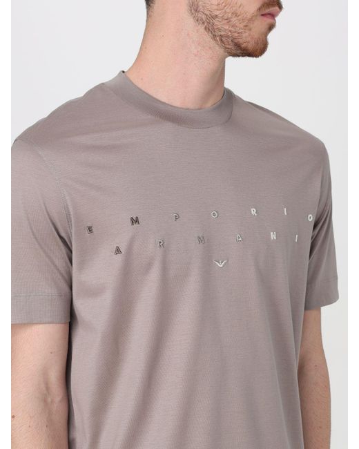 T-shirt con logo lettering di Emporio Armani in Gray da Uomo