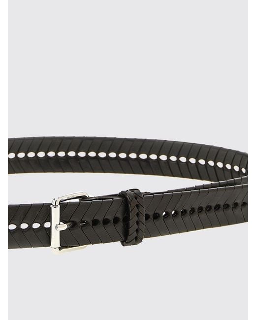 Lemaire White Braided Calfskin Leather Belt for men