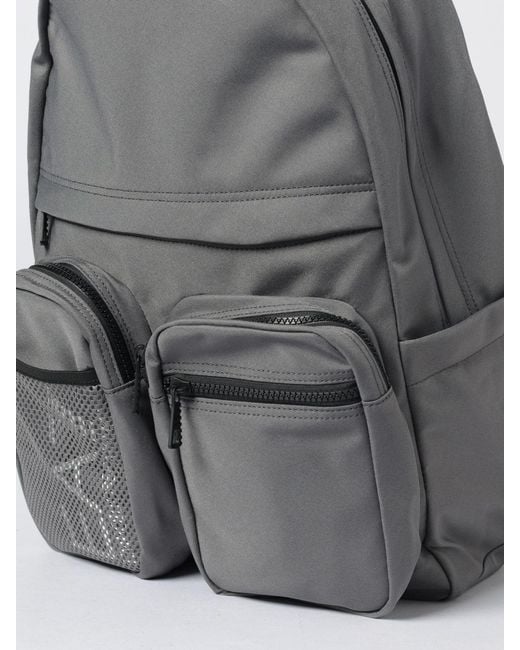 EA7 Gray Printed Logo Polyester Backpack for men
