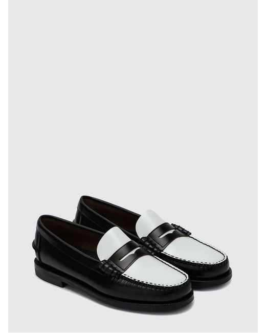 Sebago White Classic Dan Brushed Leather Loafers