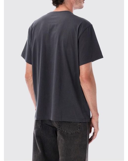 Levi's Gray Cotton Crew-Neck T-Shirt With Graphic Print And Front Logo for men