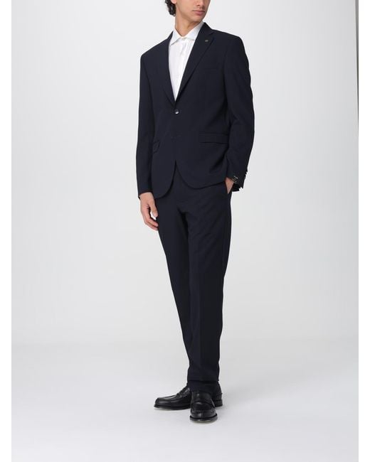 Manuel Ritz Blue Single-Breasted Suit for men