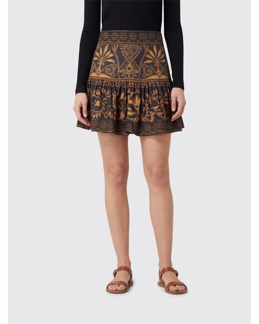 Farm Rio Black Cornely Ainika Printed Viscose Mini Skirt