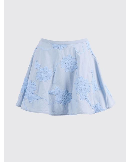 ROTATE BIRGER CHRISTENSEN Blue A-Line Mini Skirt