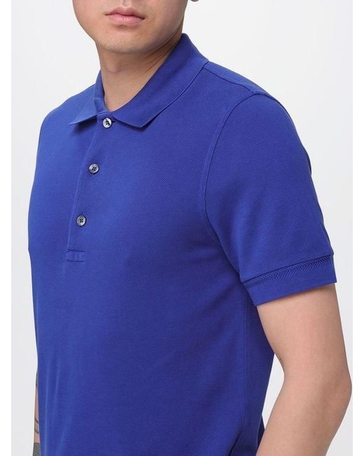 Tom Ford Blue Basic Cotton Polo Shirt for men