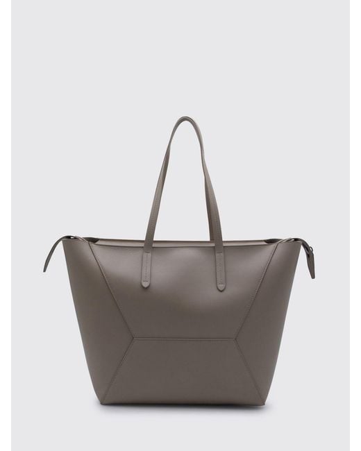Brunello Cucinelli Gray Bc Duo Leather Bag