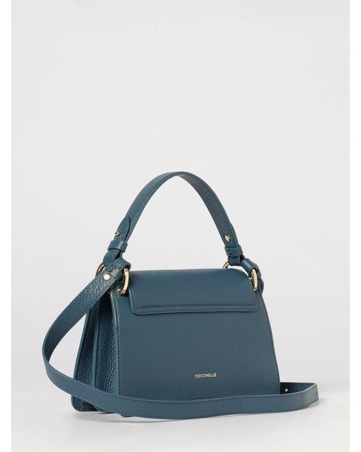 Coccinelle Blue C-Me Mini Hammered Leather Bag