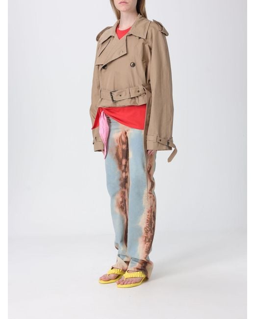 J.W. Anderson White Double-Breasted Cropped Cotton Trench Coat With Belt