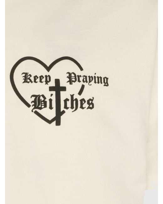 Willy Chavarria White Graphic Print Cotton T-Shirt With Contrasting Logo for men