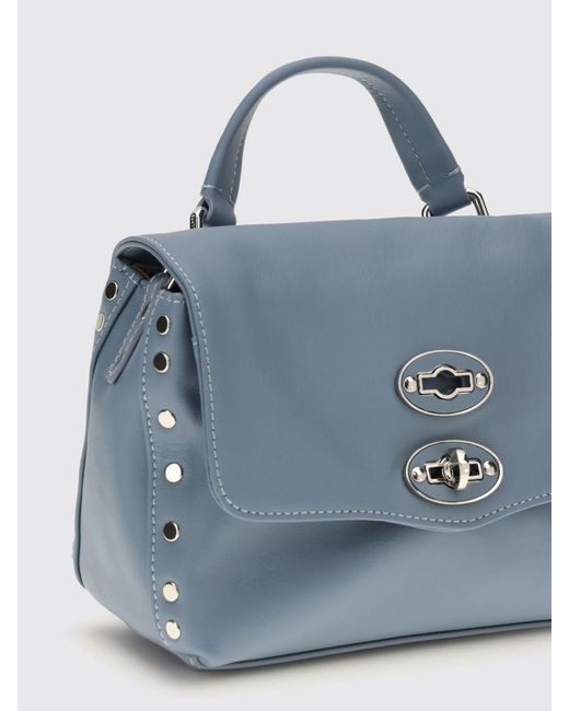 Zanellato Blue Postina Baby Calf Leather Handbag